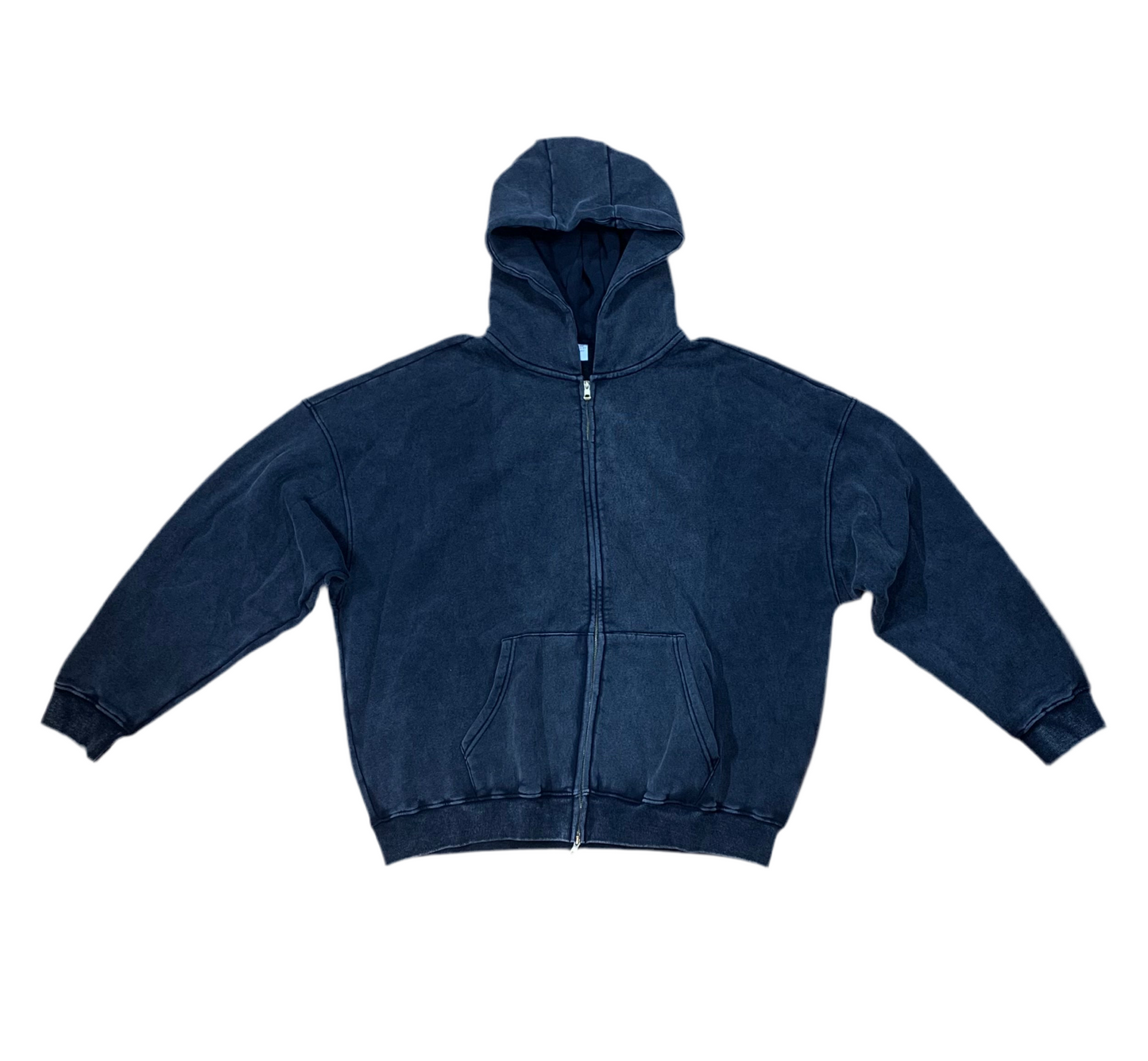 Faded Snow Flake Vintage Front Zip Hoodie