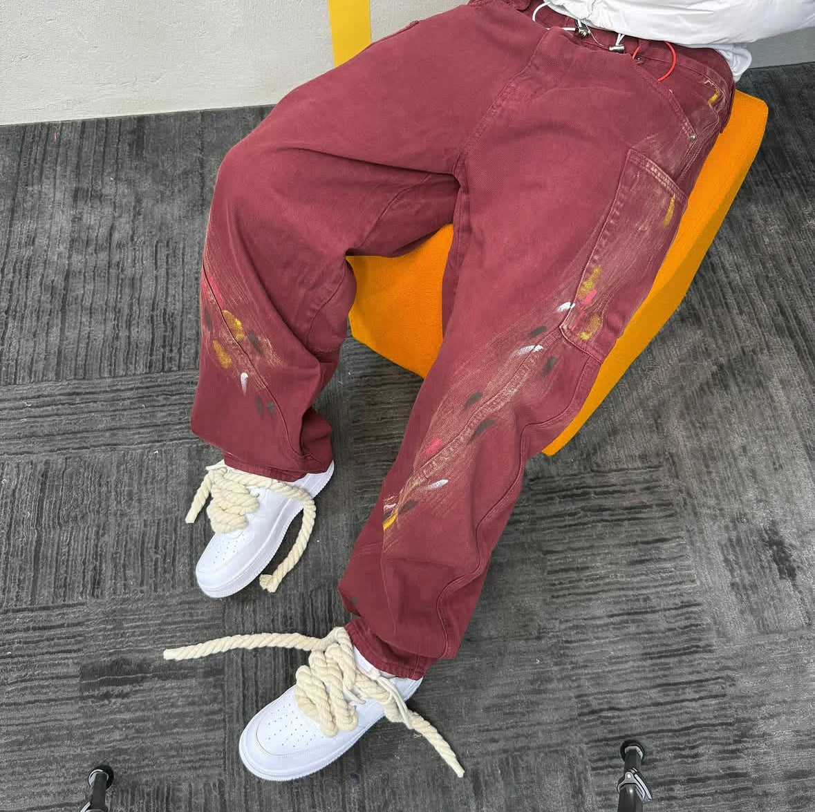 Relaxed Paint Splatter Denim Pants