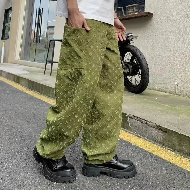 Relaxed Fit Olive Green Pants