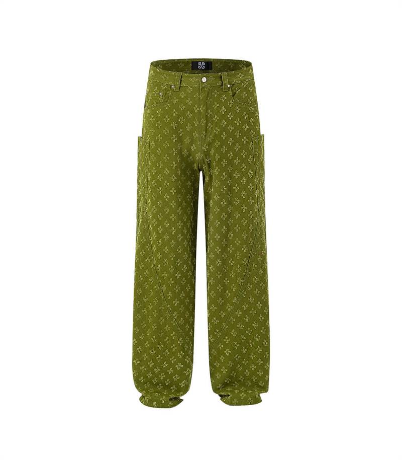Relaxed Fit Olive Green Pants