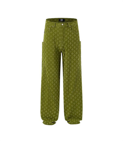Relaxed Fit Olive Green Pants
