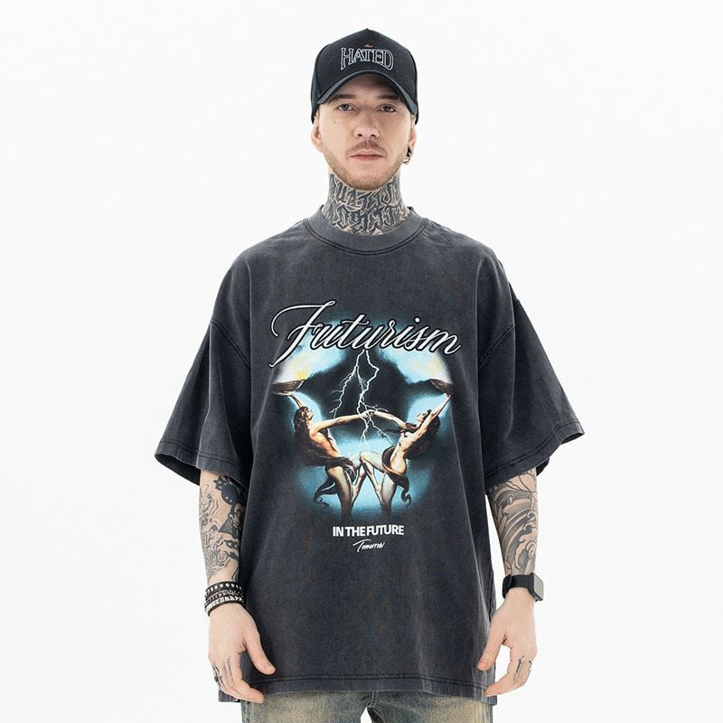 In The Future Black Vintage Tees